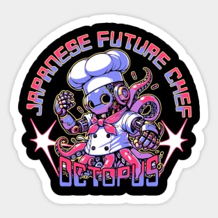 Octopus Japanese Chef Sci-fi Job Future Mecha Animals Robot Sticker